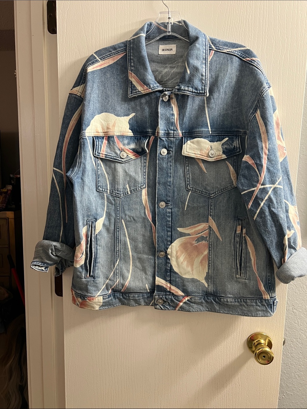 Hudson Light Blue Denim Shirt with White Brand Tag